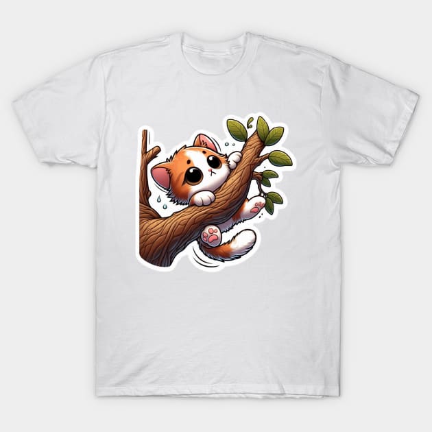 cat on tree T-Shirt by naquash